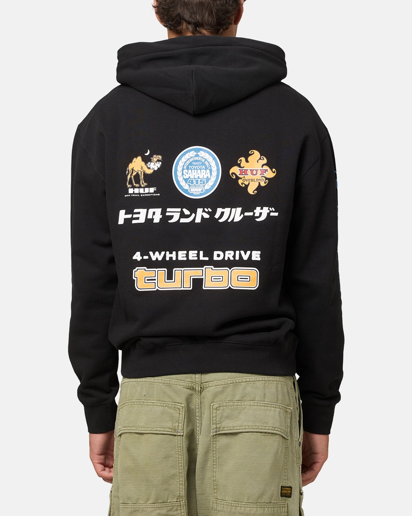 Huf X Toyota Sahara Rally Pullover Hoodie Black beach bonfire city break