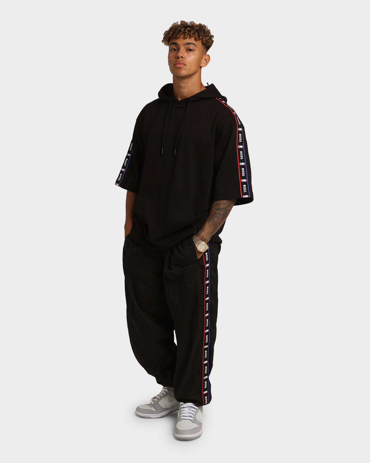 Hugo Boss Hugo Boss X NBA Modern Short Sleeve Hoodie Black release Ergonomic Shoulder Design