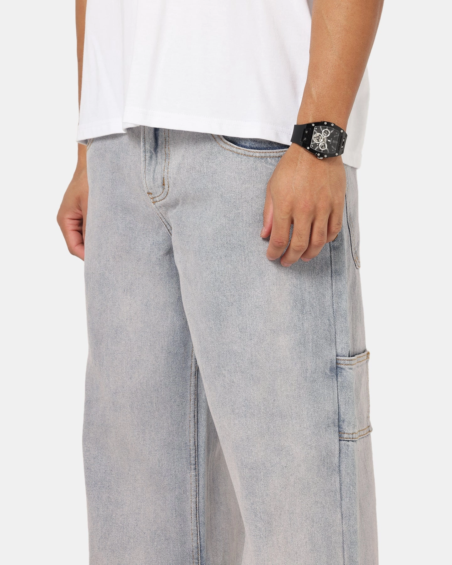 Saint Morta Amplus Vintage Jeans Washed Purple Weighted Hemline Beach Day Winter Warmth Classic