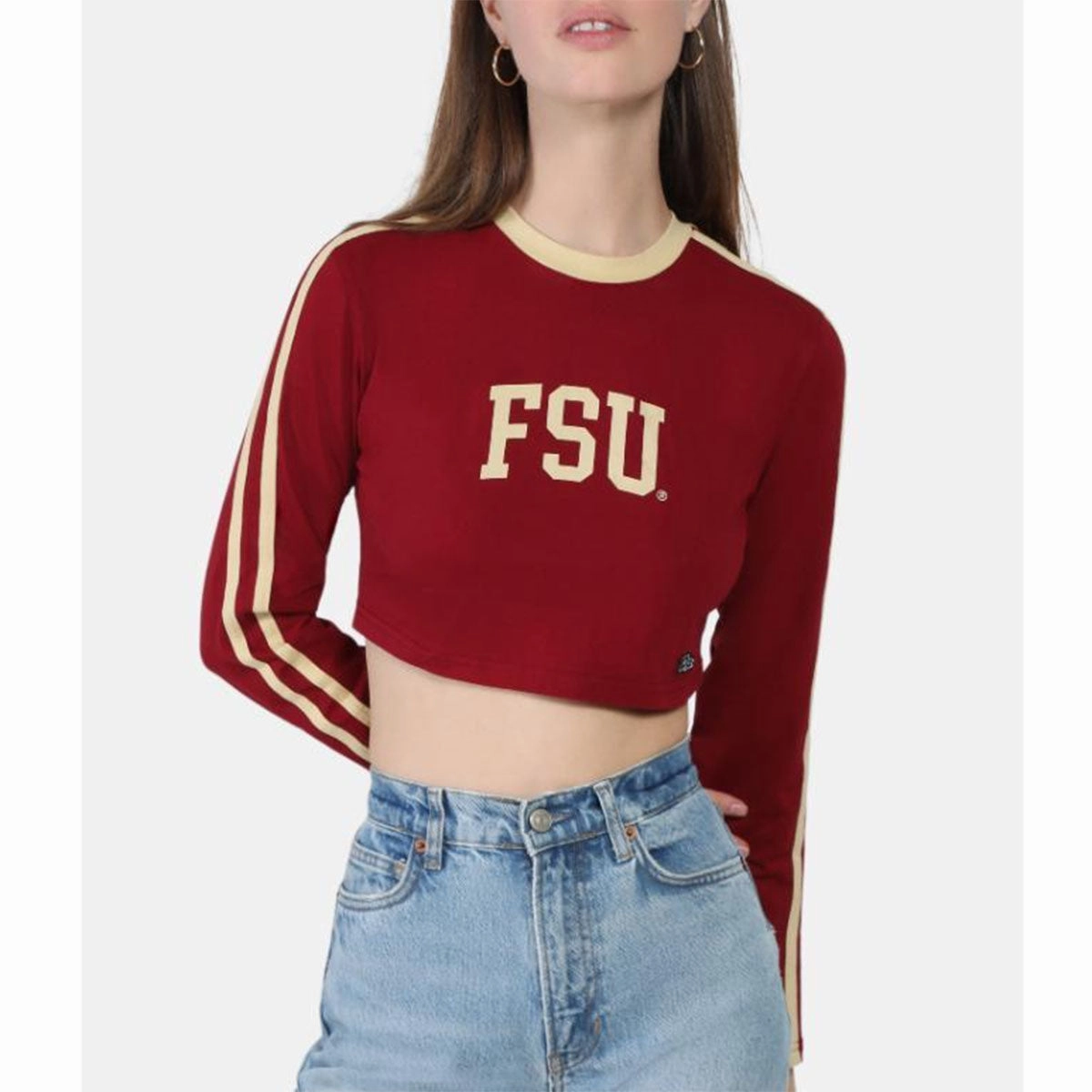 City Smart Hype & Vice Women's FSU Super Crop Long Sleeve Top - Garnet/Gold