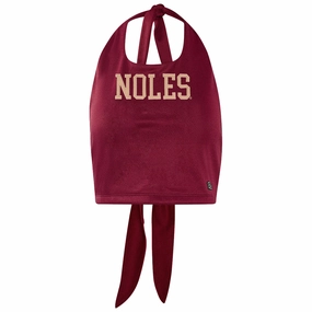 intermittent use Anti Slip Grip Technology Hype & Vice Women's Noles Tie-back Jersey Top - Garnet