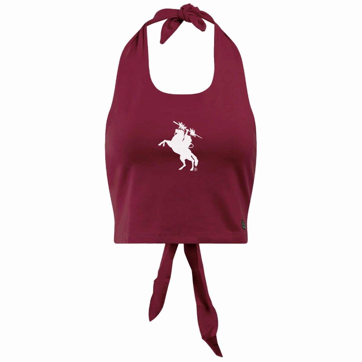 Hype & Vice Women's Unconquered Silhouette Tie Halter - Garnet Ergonomic Shape unloading