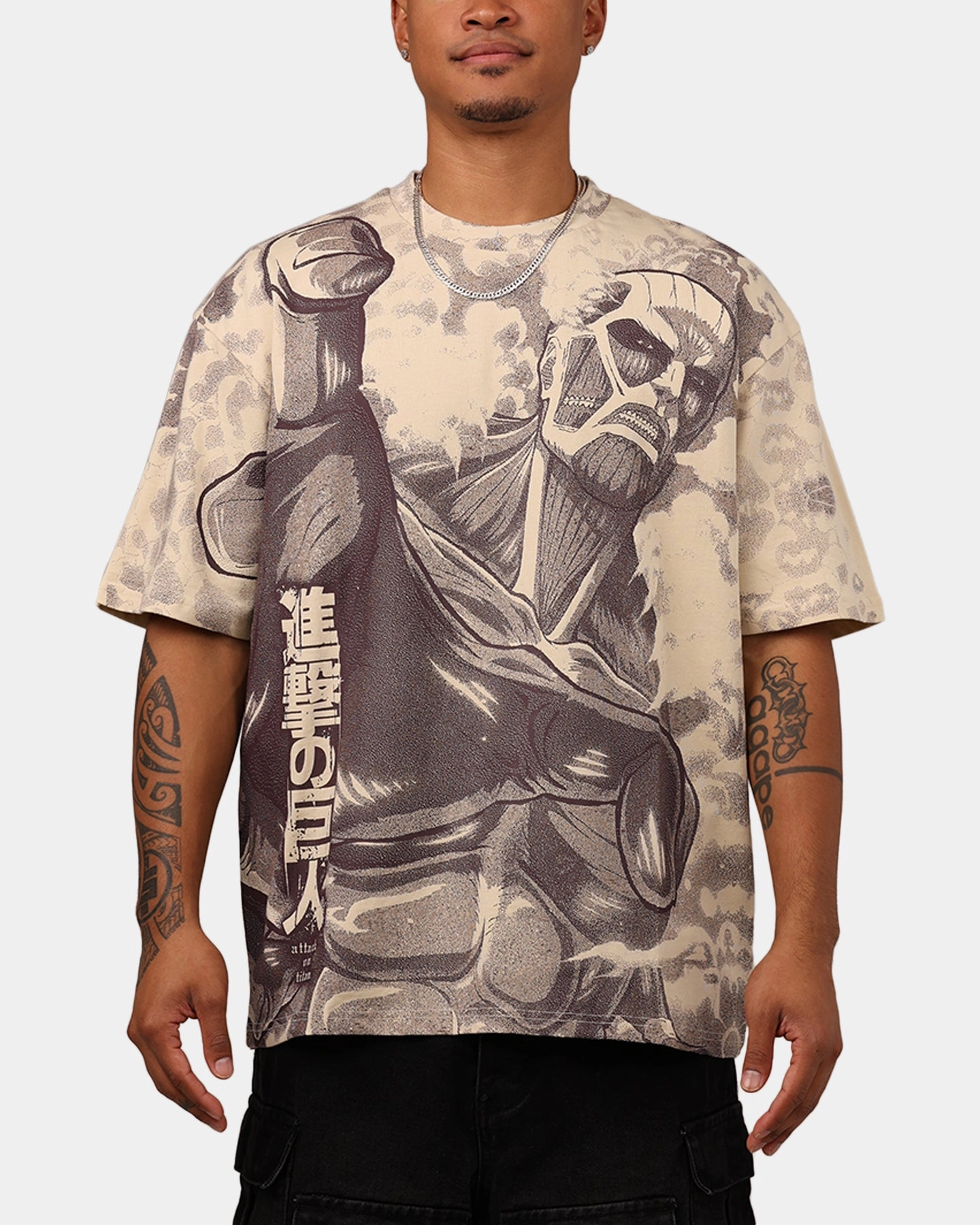 Hypland X Attack On Titan Colossal T-Shirt Chocolate Non Irritating Collar NeutralTonesCollection