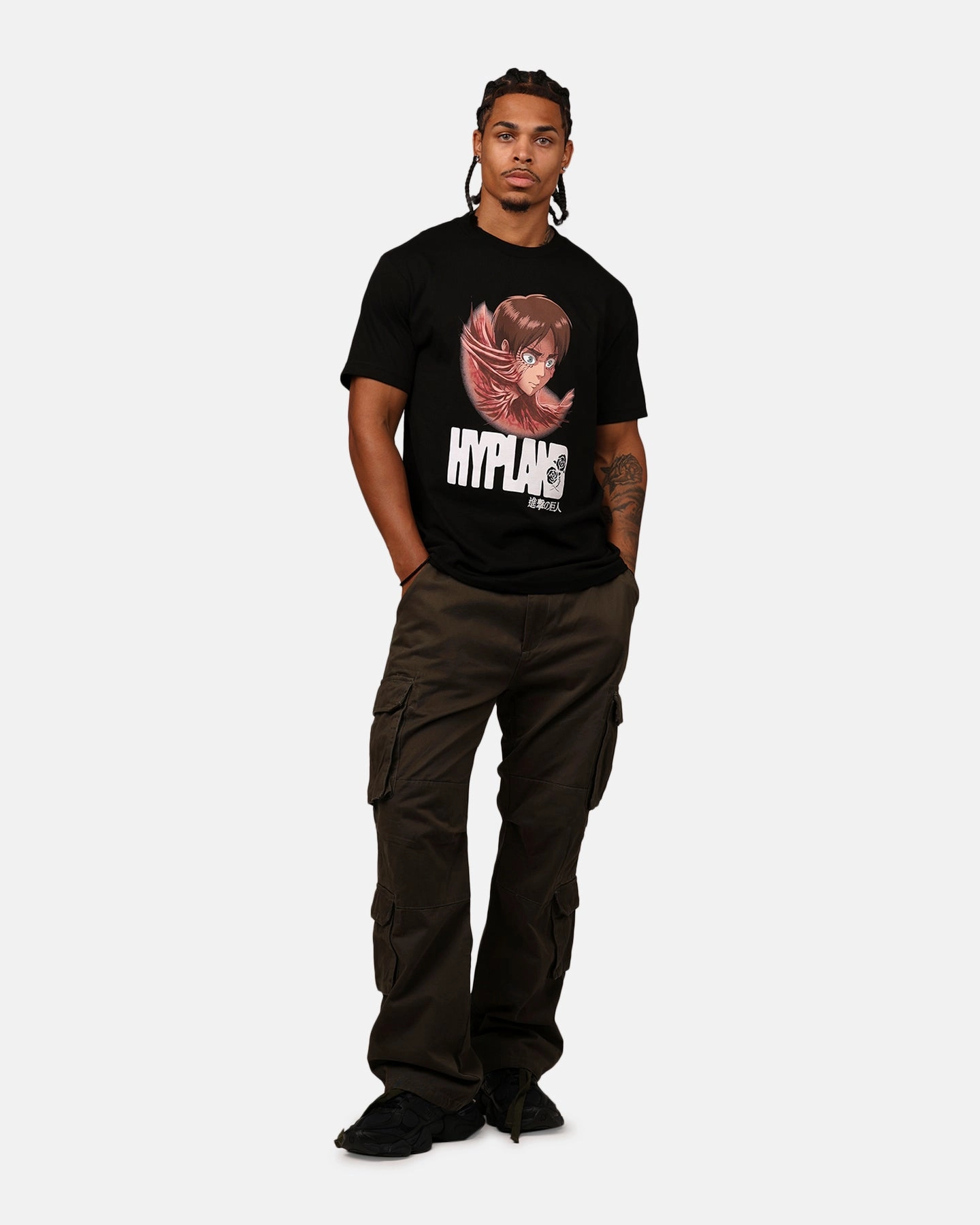 Hypland X Attack On Titan Erin Titan T-Shirt Black Adaptable