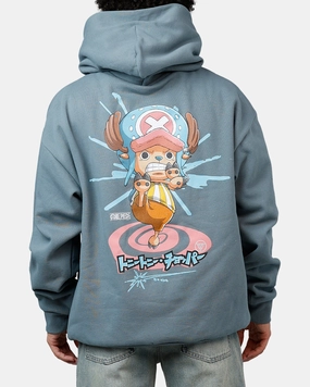Hypland X One Piece Chopper Splatter Hoodie Blue All Season Fit