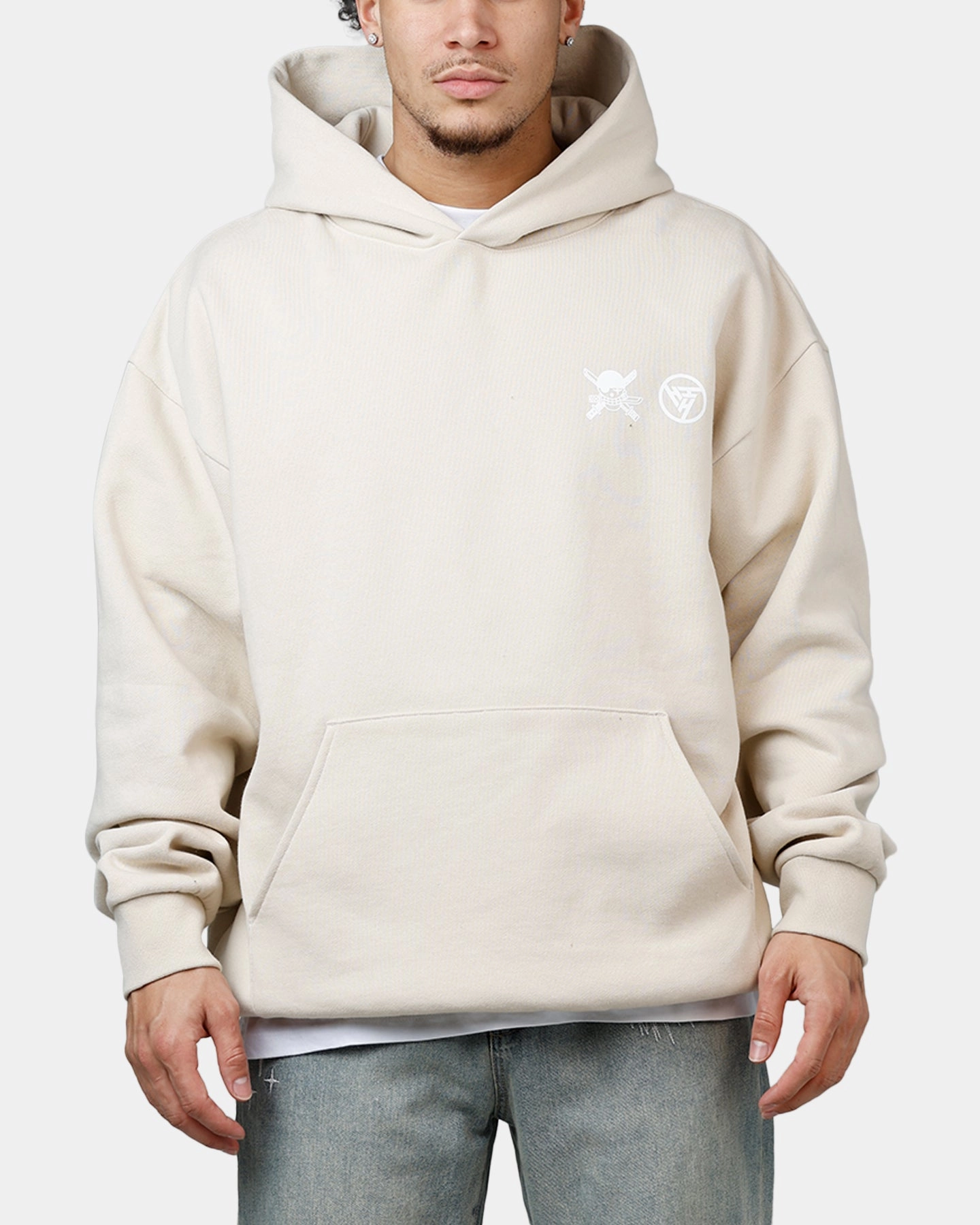 Youth Smooth Gliding Liners Hypland X One Piece Zoro Flame Hoodie Cream