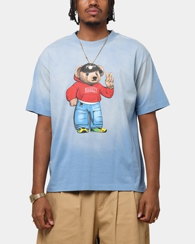 Market Fit Check Bear T-Shirt Sky Blue Casual Comfort Top