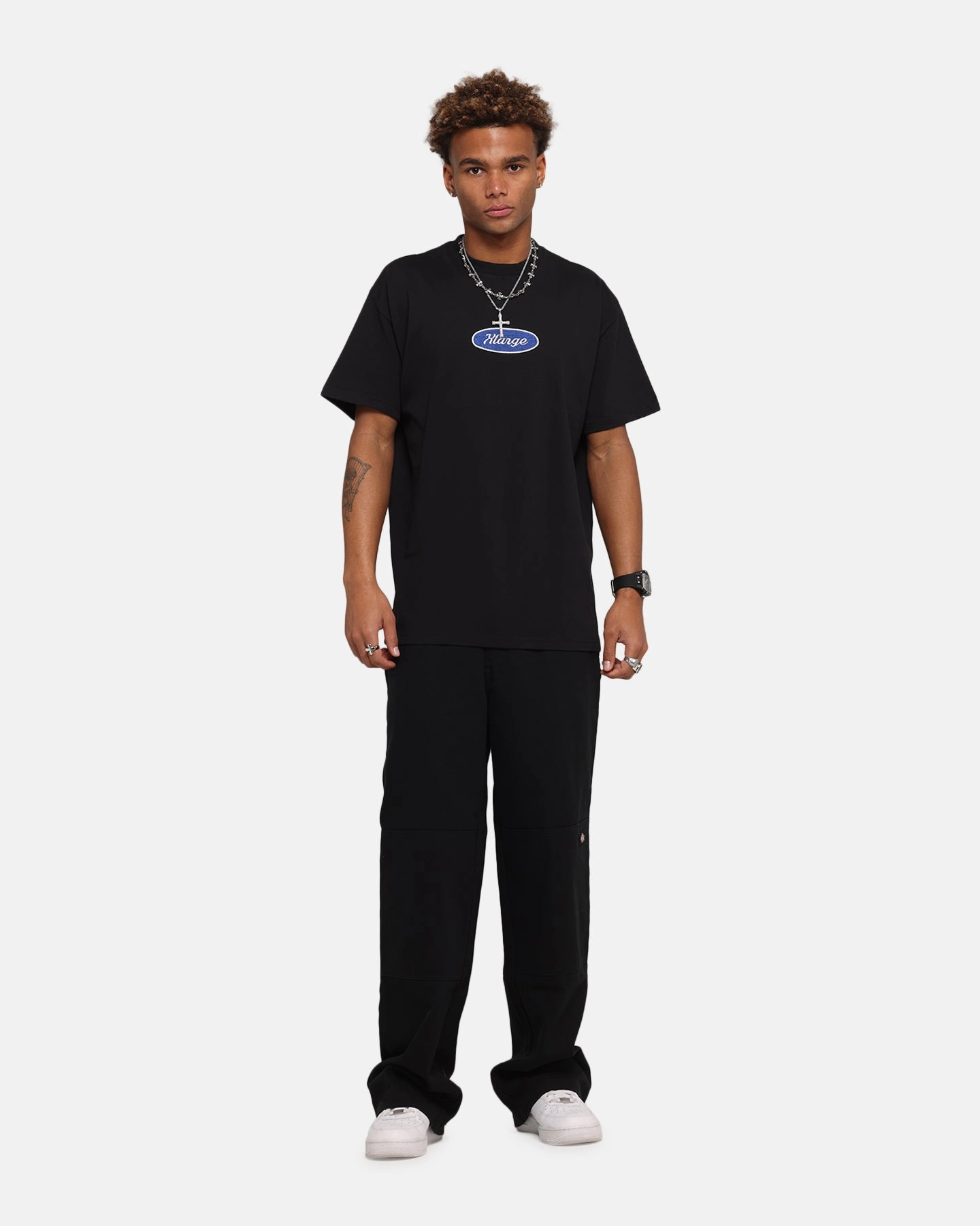 X-Large Oval Script T-Shirt Black Machine washable