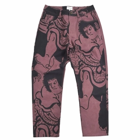 Anti Snag Threading Odor Resistant Indvlst Lab Kintaro Print Carpenter Pant ??Merlot'