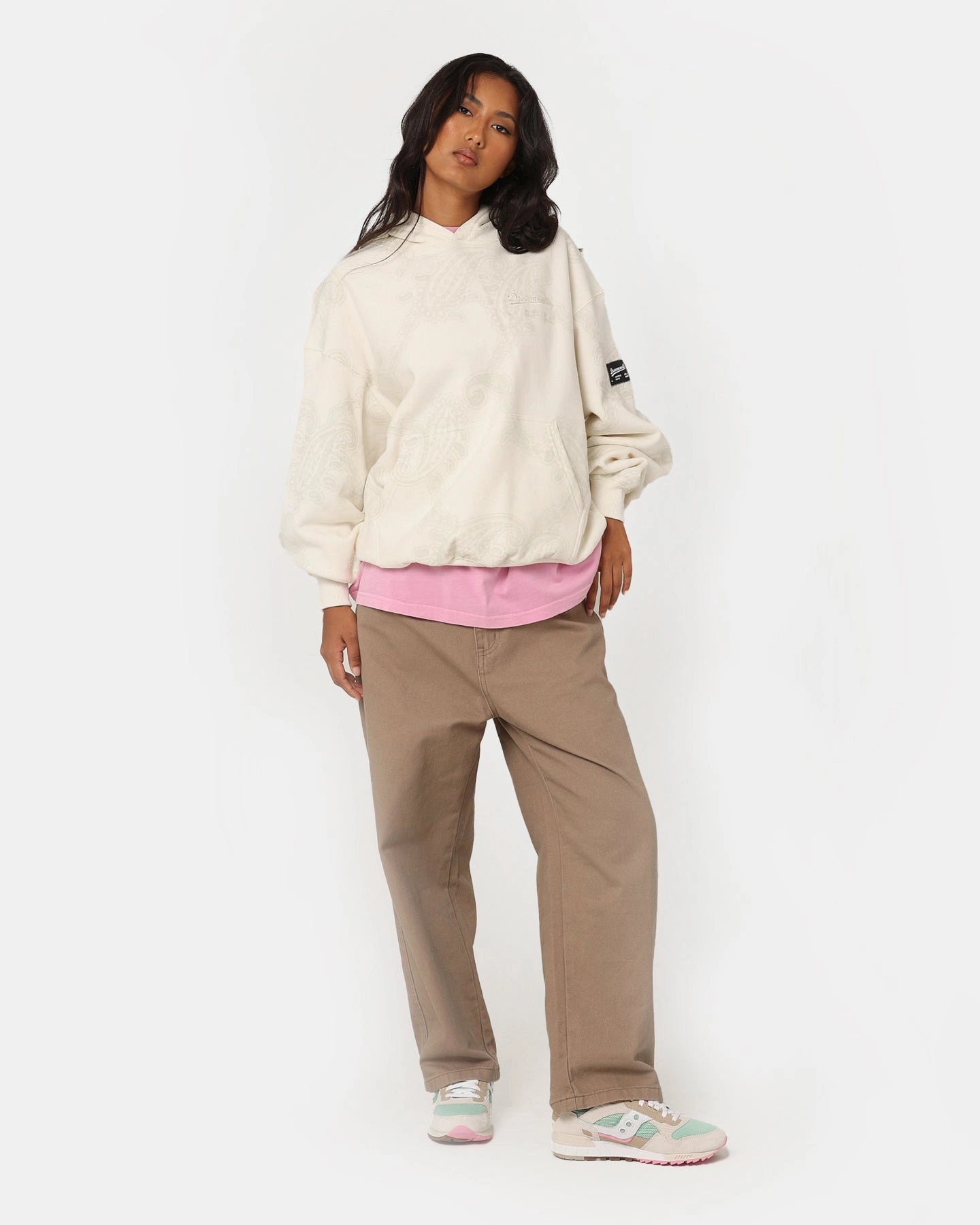 Secure Zip Pockets FoldableDesign Dreamville Records Hoodie Cream