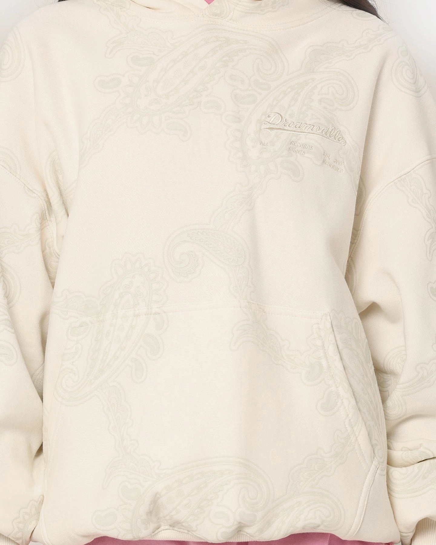 Dreamville Records Hoodie Cream Internal Security Pocket Functional Fit