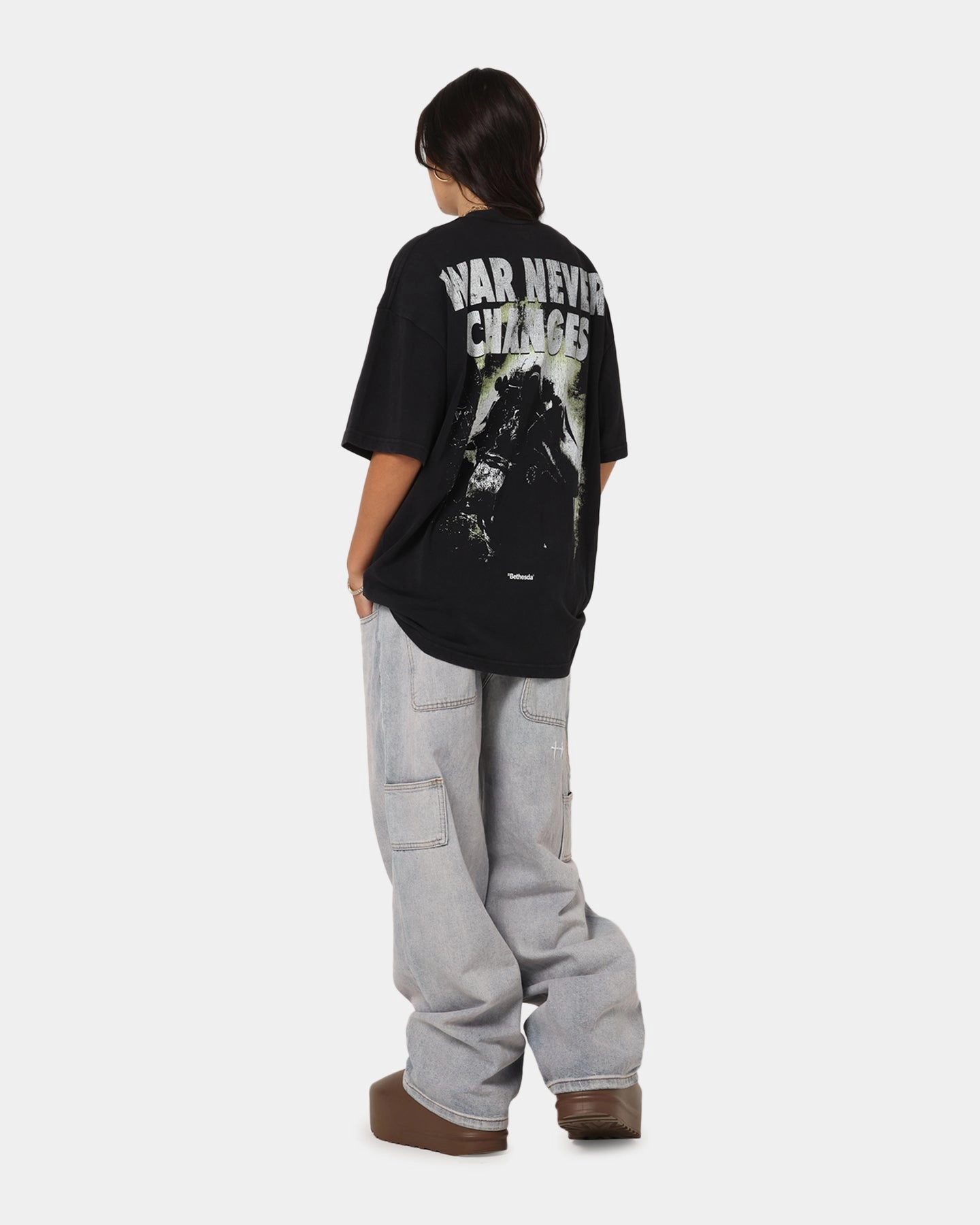 Perfect Comfort Wear 73 Studio X Fallout '08 Fallout 3 Vintage T-Shirt Black Acidwash