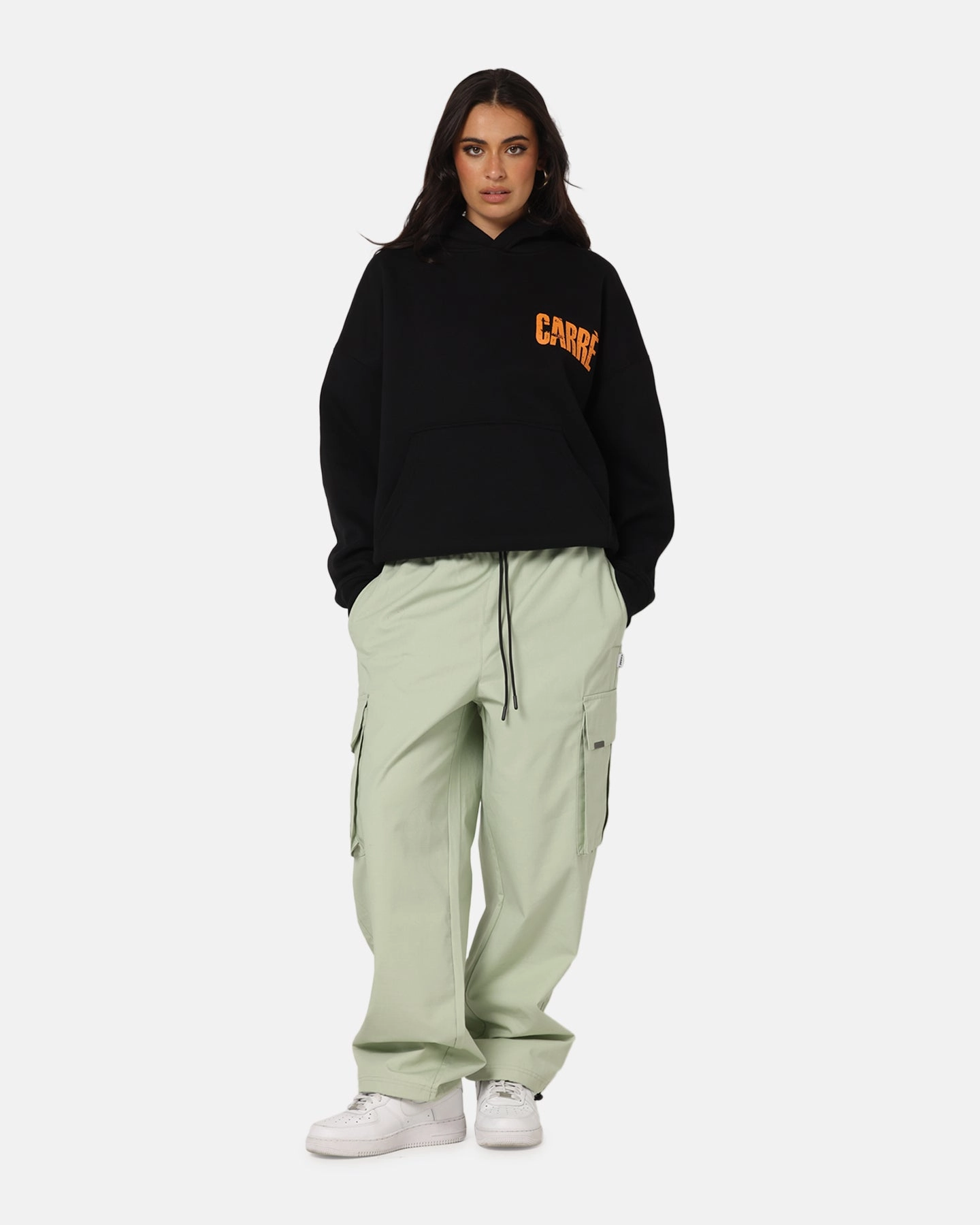 Carre Trenches Hoodie Black Utility Advertise