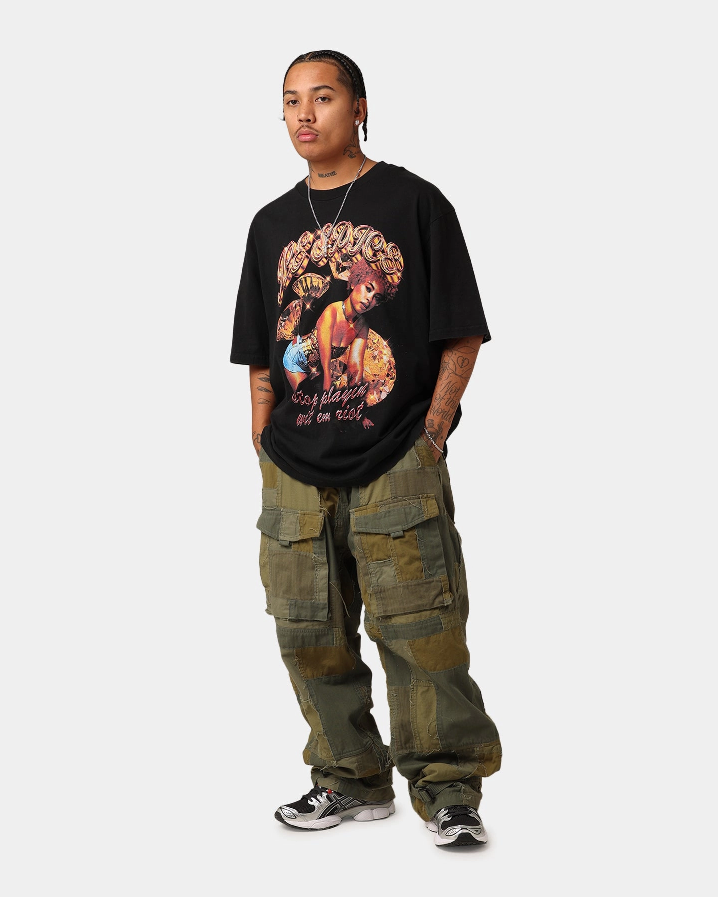 windproof Ice Spice Riot T-Shirt Washed Black