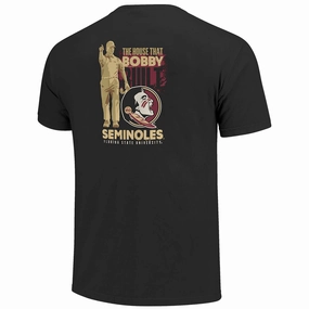 Stretchable Collar Band Image One Adult/Unisex FSU/The House That Bobby Built Design Short Sleeve T-shirt - Black