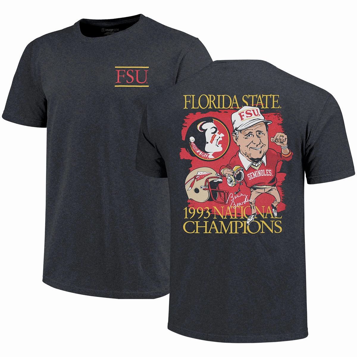 MinimalistDesign Leisure Wear Image One Adult/Unisex Vault Bowden 93 Champs Design Short Sleeve T-shirt - Graphite Heather