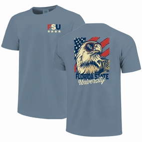 Fashion Outfit tall size Image One Comfort Colors Americana FSU Eagle Design Short Sleeve T-shirt - Blue Jean