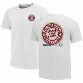 Everyday Wearable Image One Men's Florida State University Bang the Drum Design Short Sleeve T-shirt - White