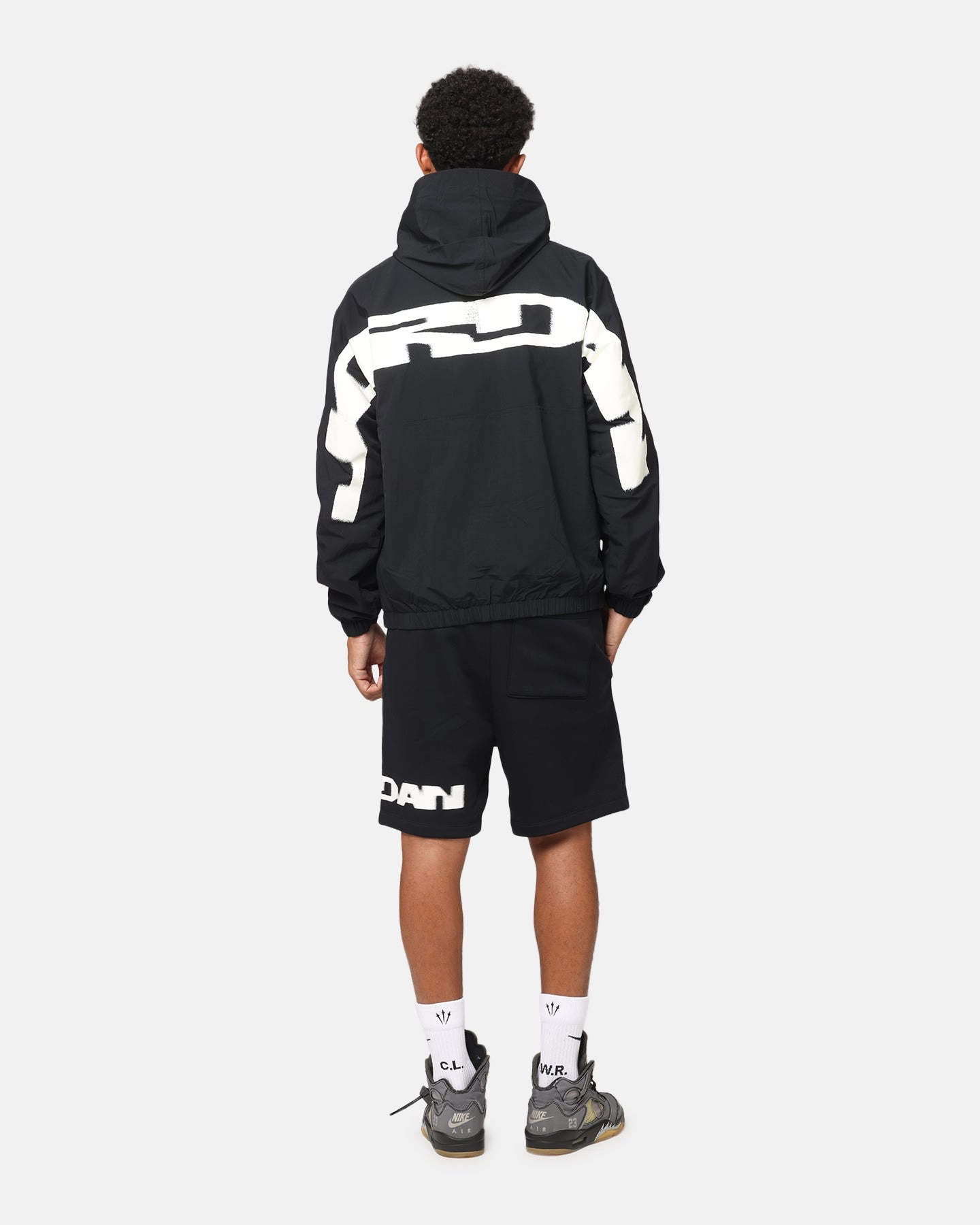 Loop Fastened Hood Non Restrictive Cut Jordan Jumpman MVP Jacket Black/Sail