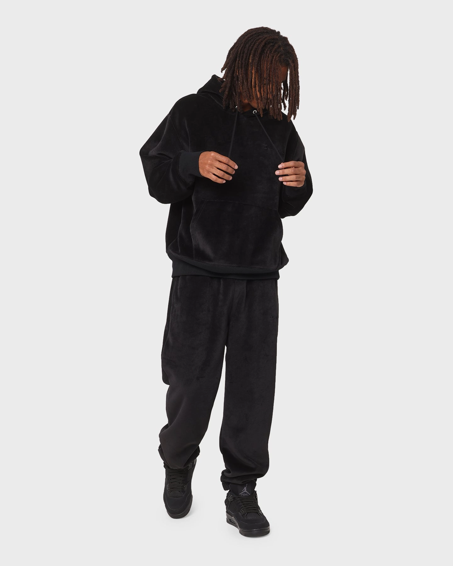 evening Schedule Champion RB Velour Hoodie Black
