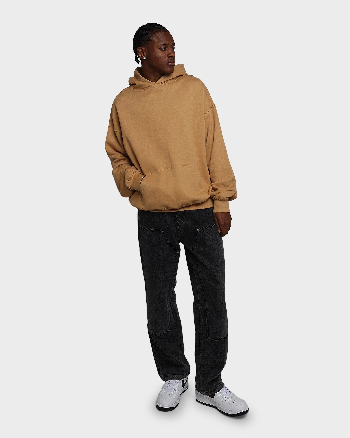 Lightweight Comfort Double Layer Closure MNML Everyday Hoodie Khaki