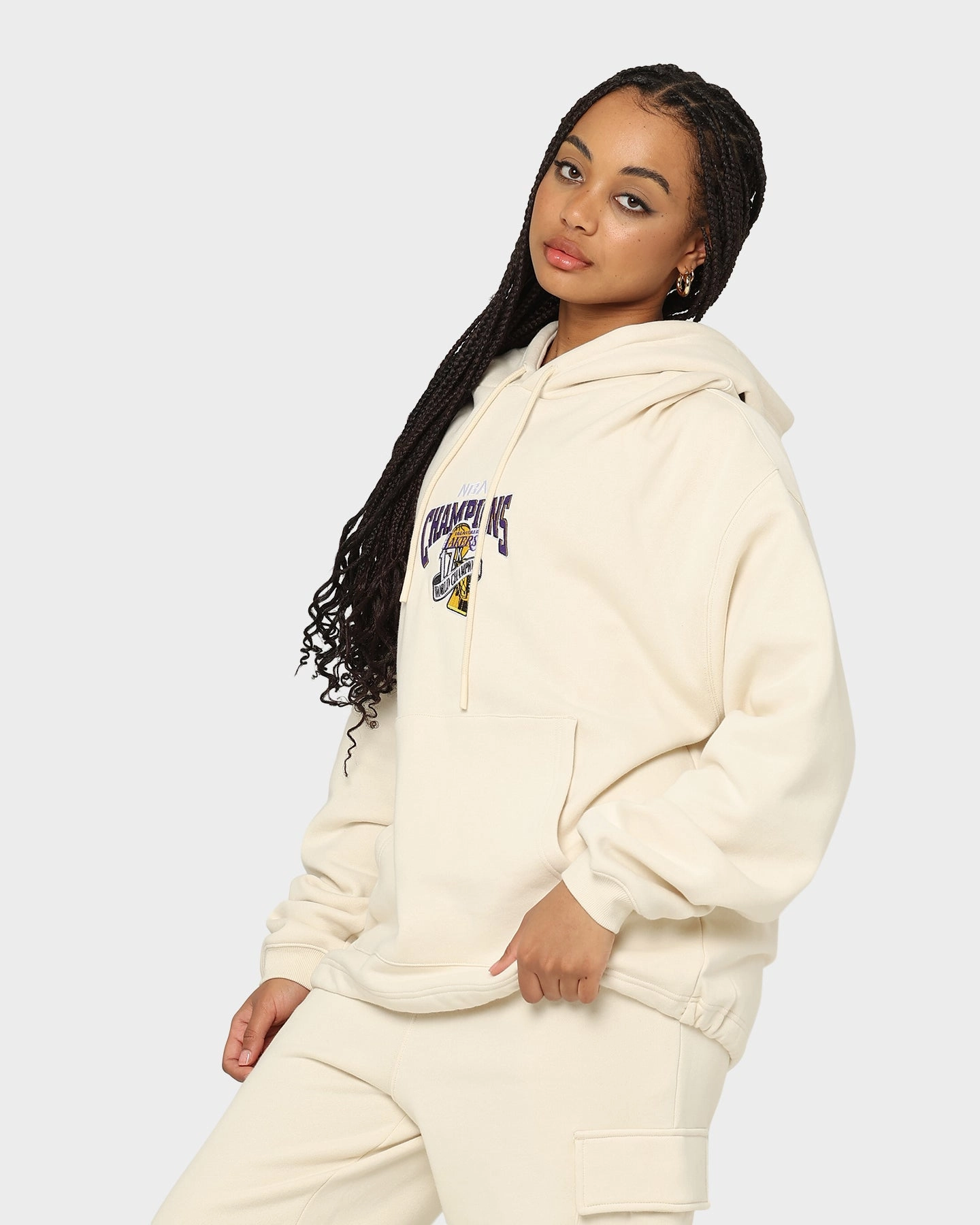 All Day Use Mitchell & Ness Los Angeles Lakers Anniversary Hoodie Khaki