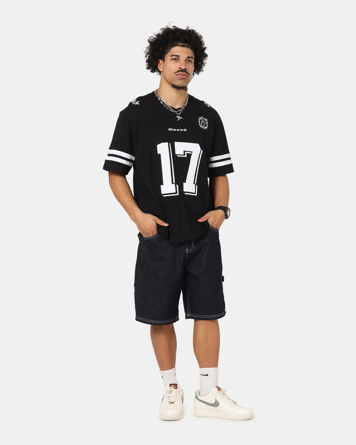 Carre Rose Bowl Football T-Shirt Black/White Outdoor Essentials Luxury clothing