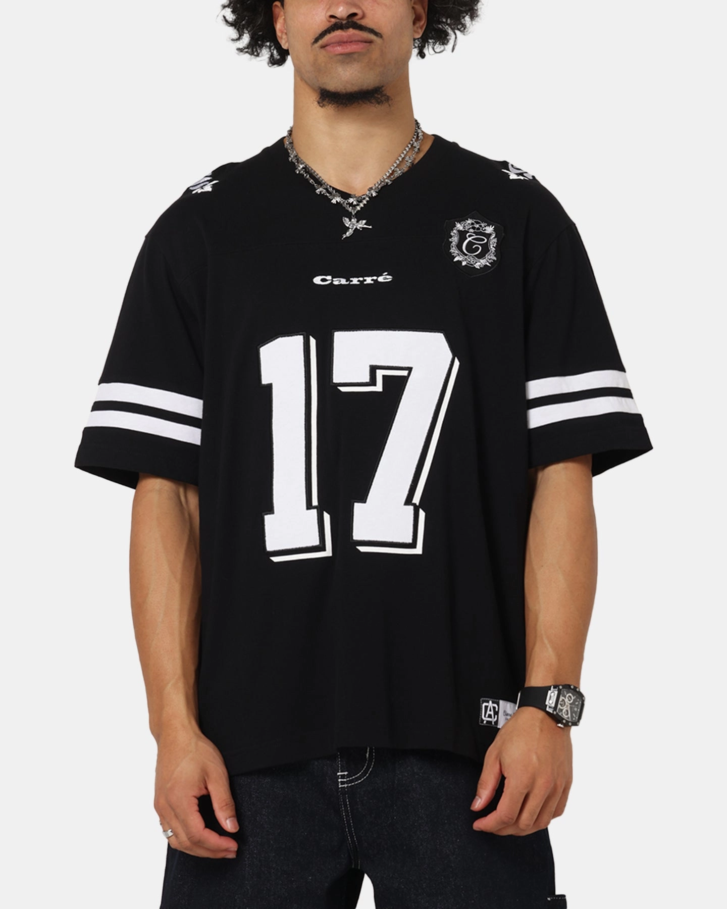 Daily Outfit Style Carre Rose Bowl Football T-Shirt Black/White