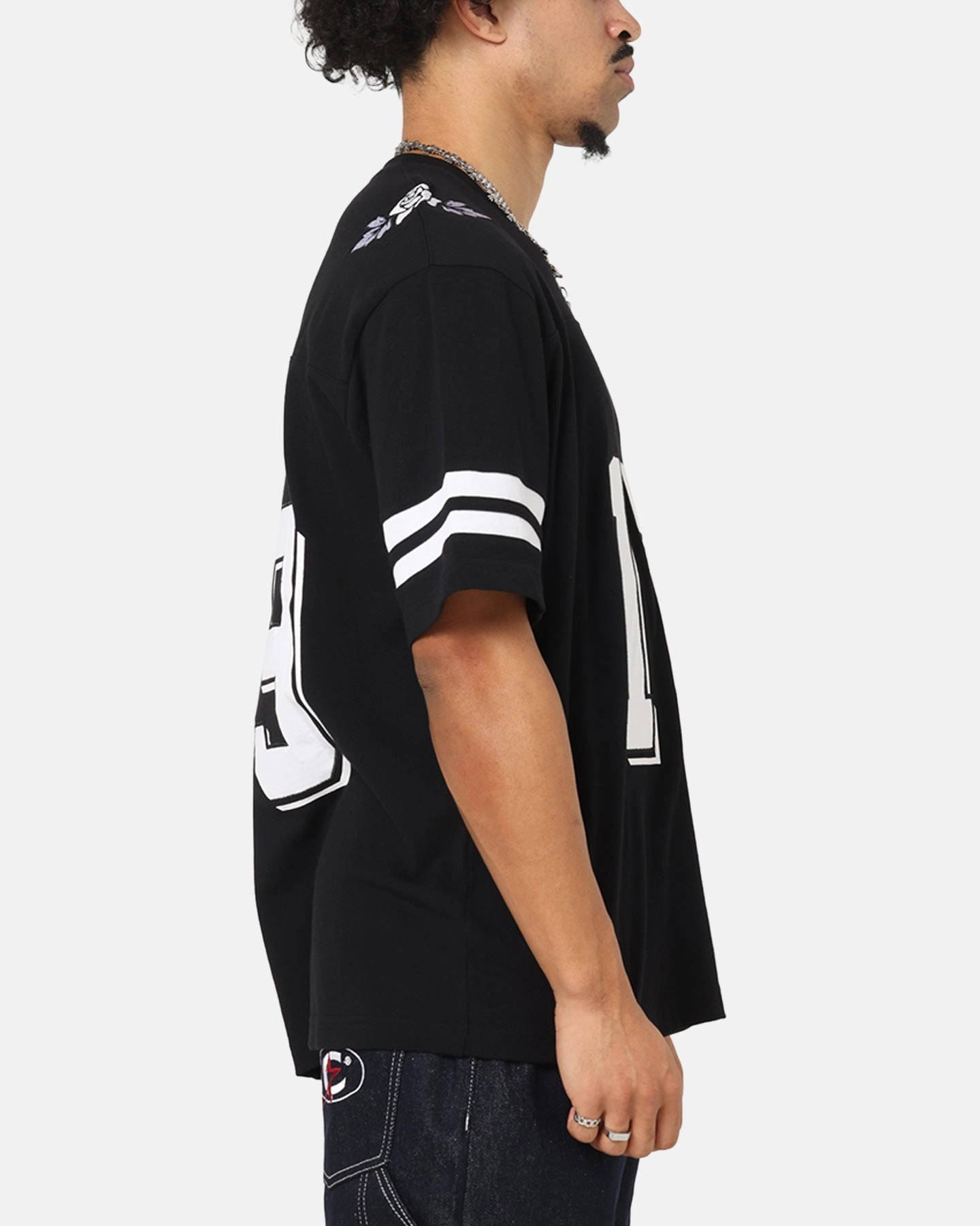 Carre Rose Bowl Football T-Shirt Black/White Hygroscopic Fiber