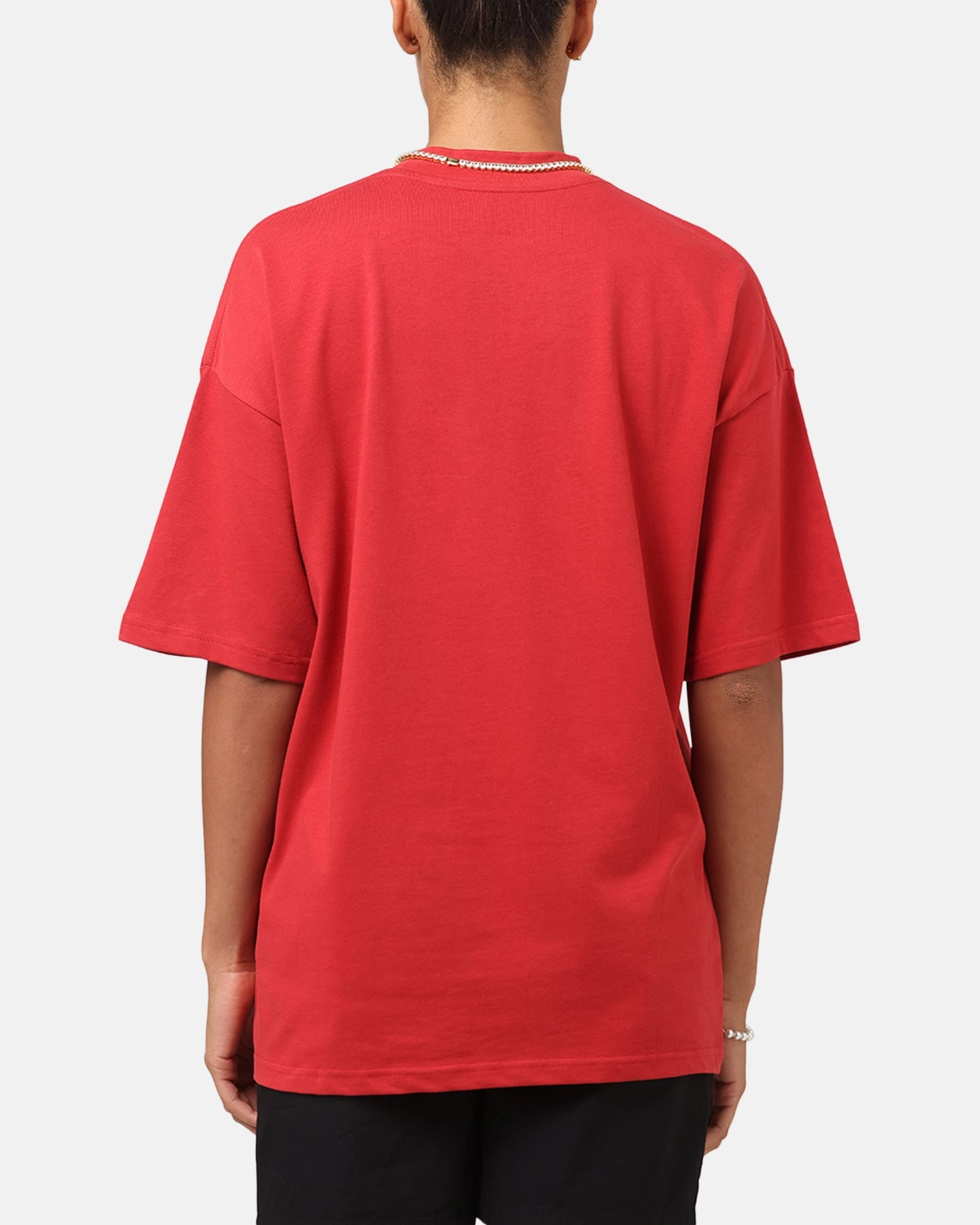 UV Protection Carre Rosebud Mock Neck T-Shirt Red
