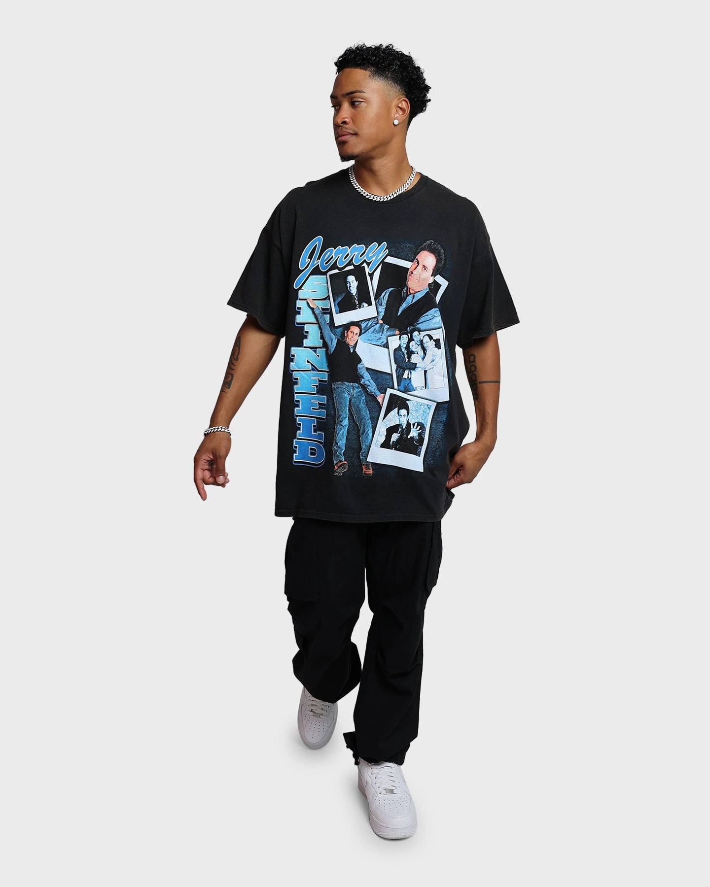 suitable for all genders Comfort and Breathable American Thrift X Seinfeld Jerry Vintage T-Shirt Washed Black