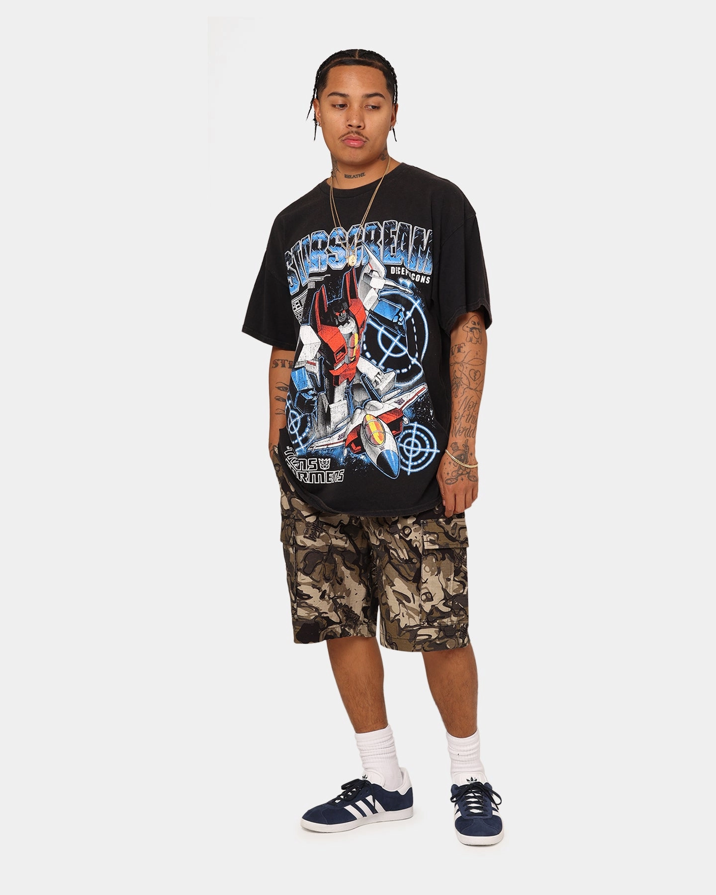 LightweightBlend Goat Crew X Transformers Starscream Vintage T-Shirt Black Wash