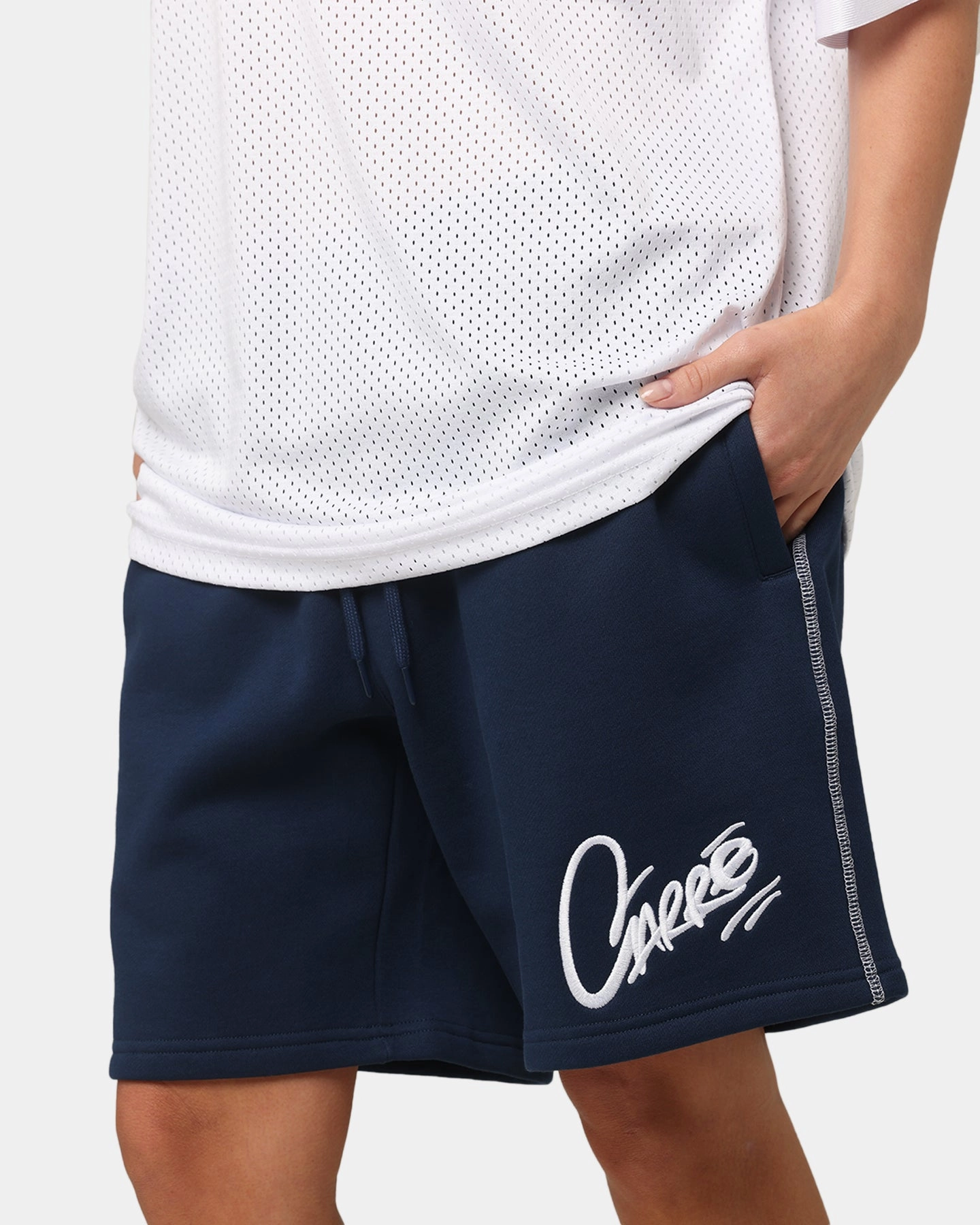Leather shorts cycling attire Carre Corrupt Sweat Shorts Navy