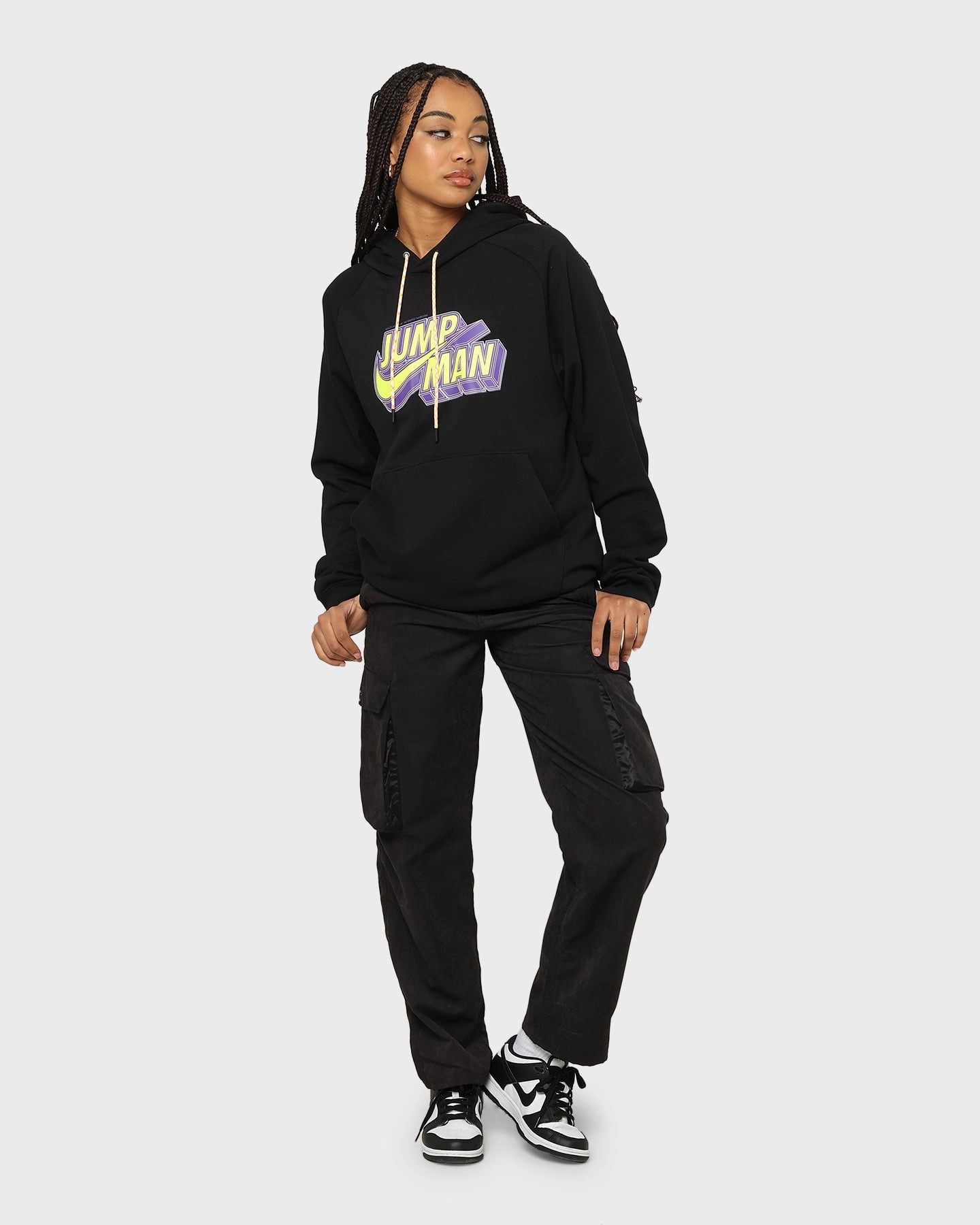 Jordan Jumpman Fleece Pullover Hoodie Black Embroidered Headband