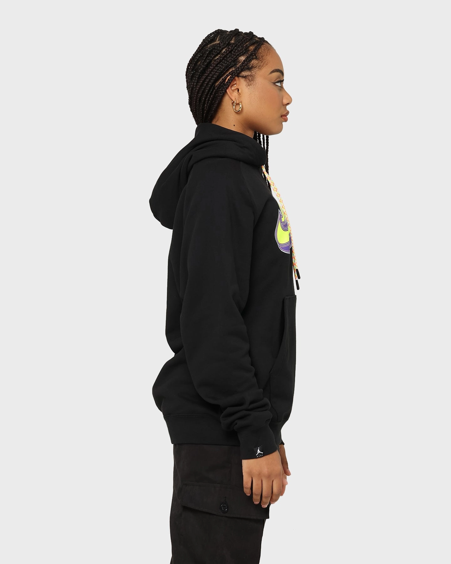 Detachable Hood Jordan Jumpman Fleece Pullover Hoodie Black