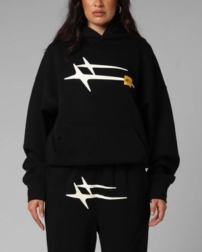 Loiter Hybrid Premium Hoodie Black Eco - friendly Relaxed Motion