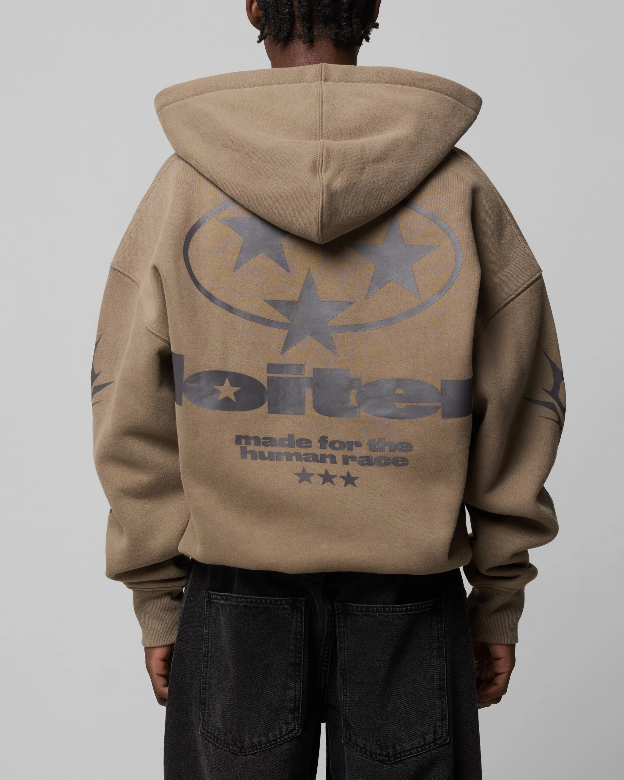 Loiter Solar Zip Hoodie Brown Foldable Collar Design Outdoor Function