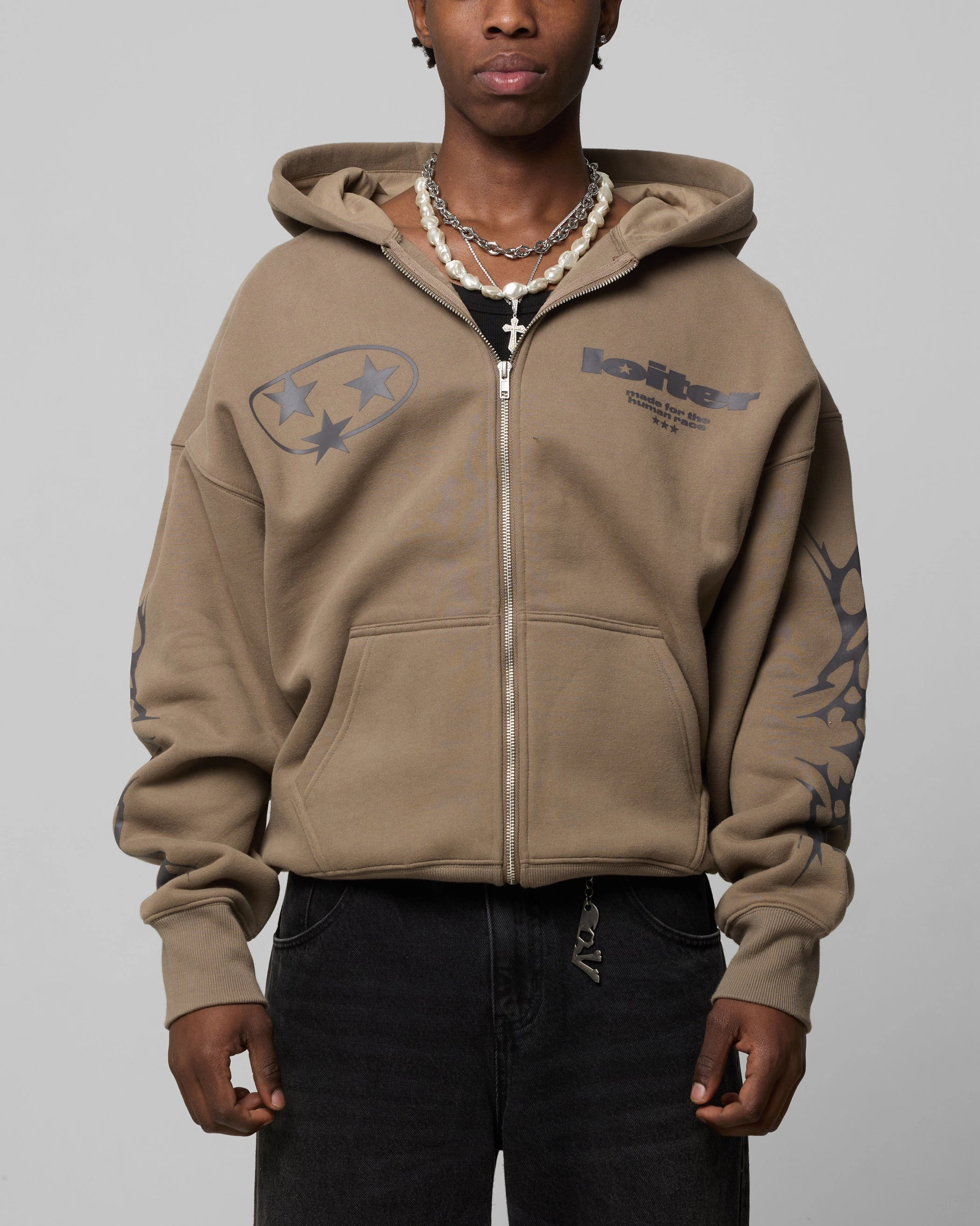 Trail Comfort Loiter Solar Zip Hoodie Brown