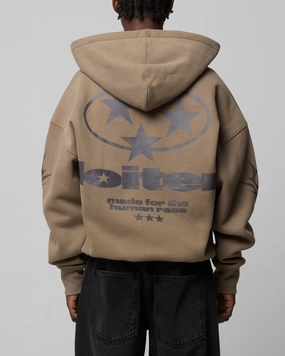 Loiter Solar Zip Hoodie Brown Foldable Collar Design Outdoor Function