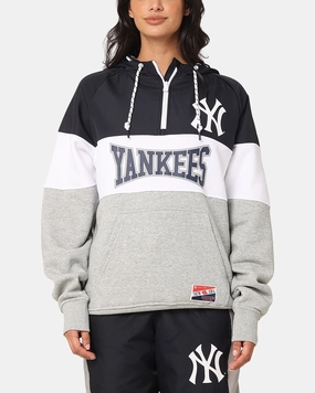 New Era New York Yankees Quarter Zip Hoodie Navy NoiseReduced Closure System