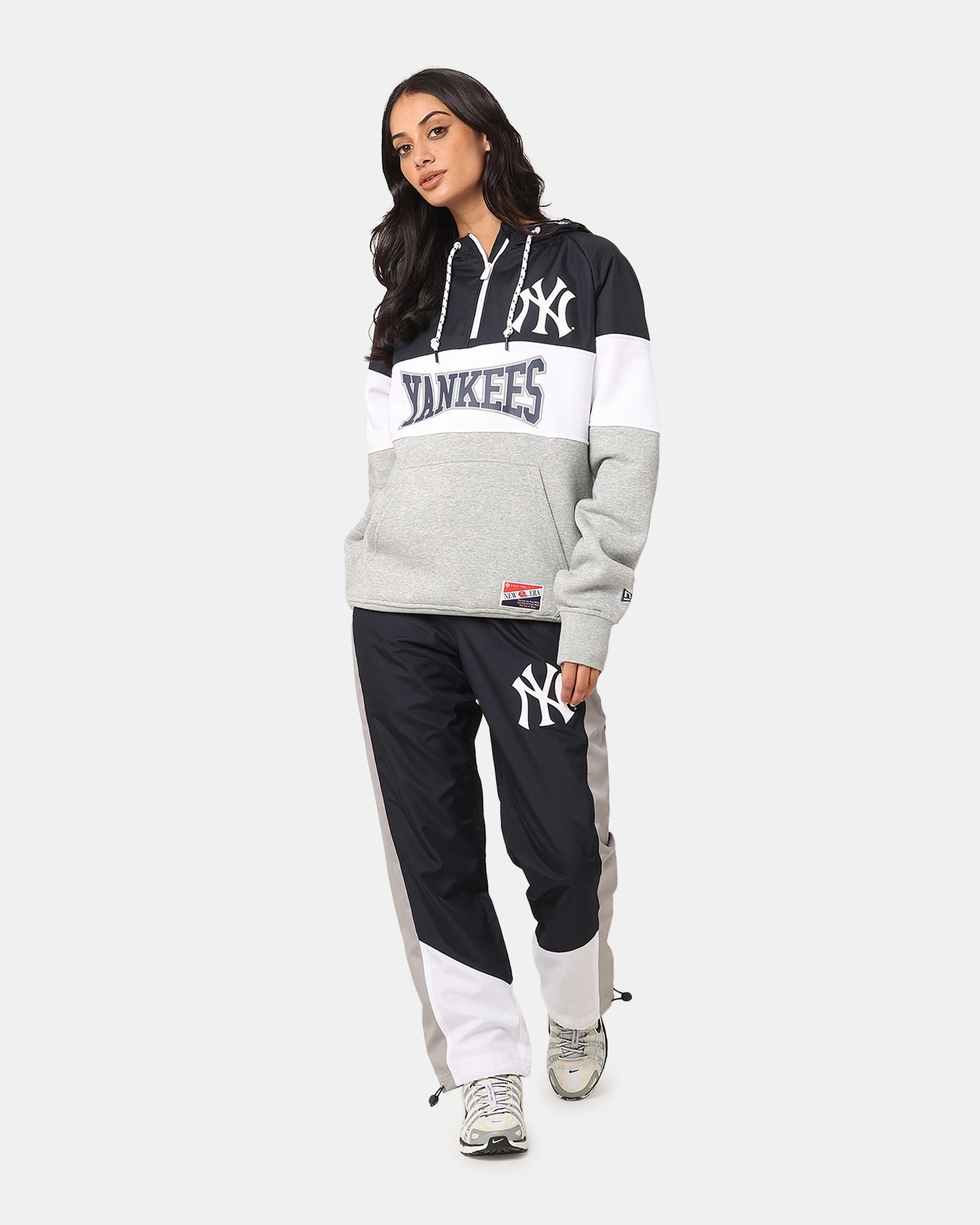 New Era New York Yankees Quarter Zip Hoodie Navy Hydrostatic Rating Tested