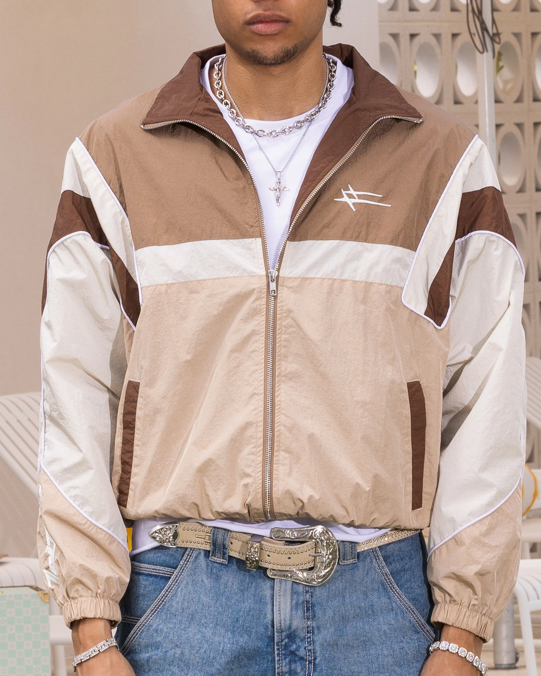 Urban Detail Loiter Axel Track Jacket Brown/Tan