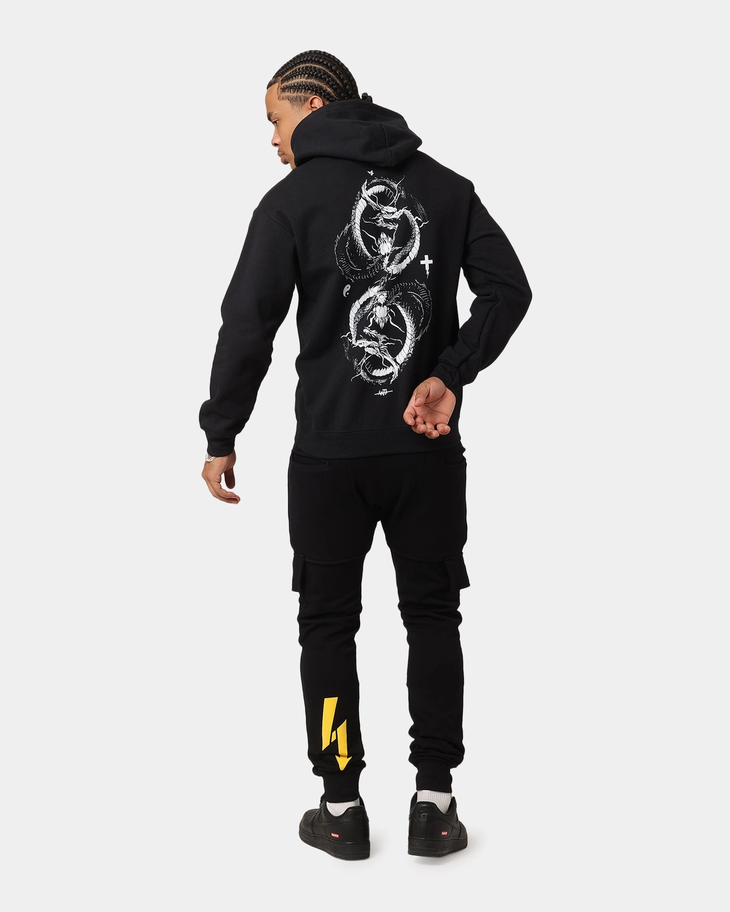 The Anti Order Double Dragon Hoodie Black/White Likelihood Cream