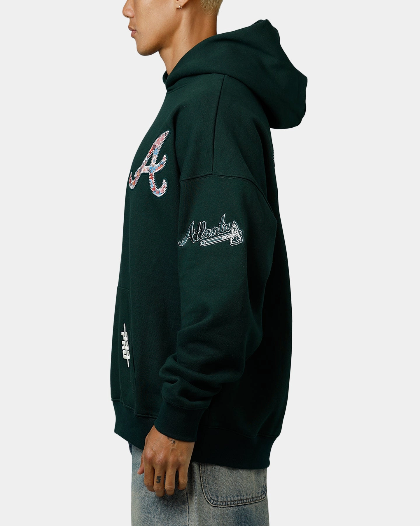 Pro Standard Atlanta Braves Tapestry 2.0 Hoodie Dark Green Formula