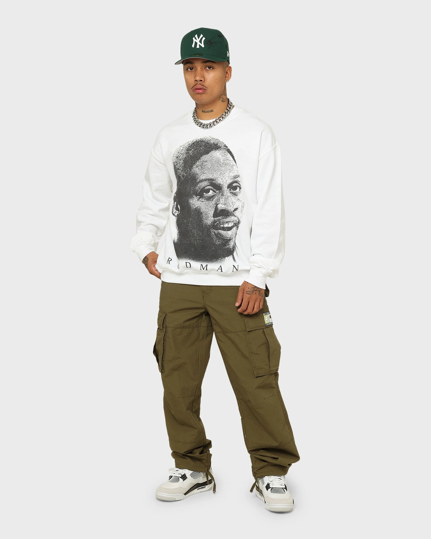 Rodman Brand Rodman Face UV Crewneck White StretchableMaterial Street Ready