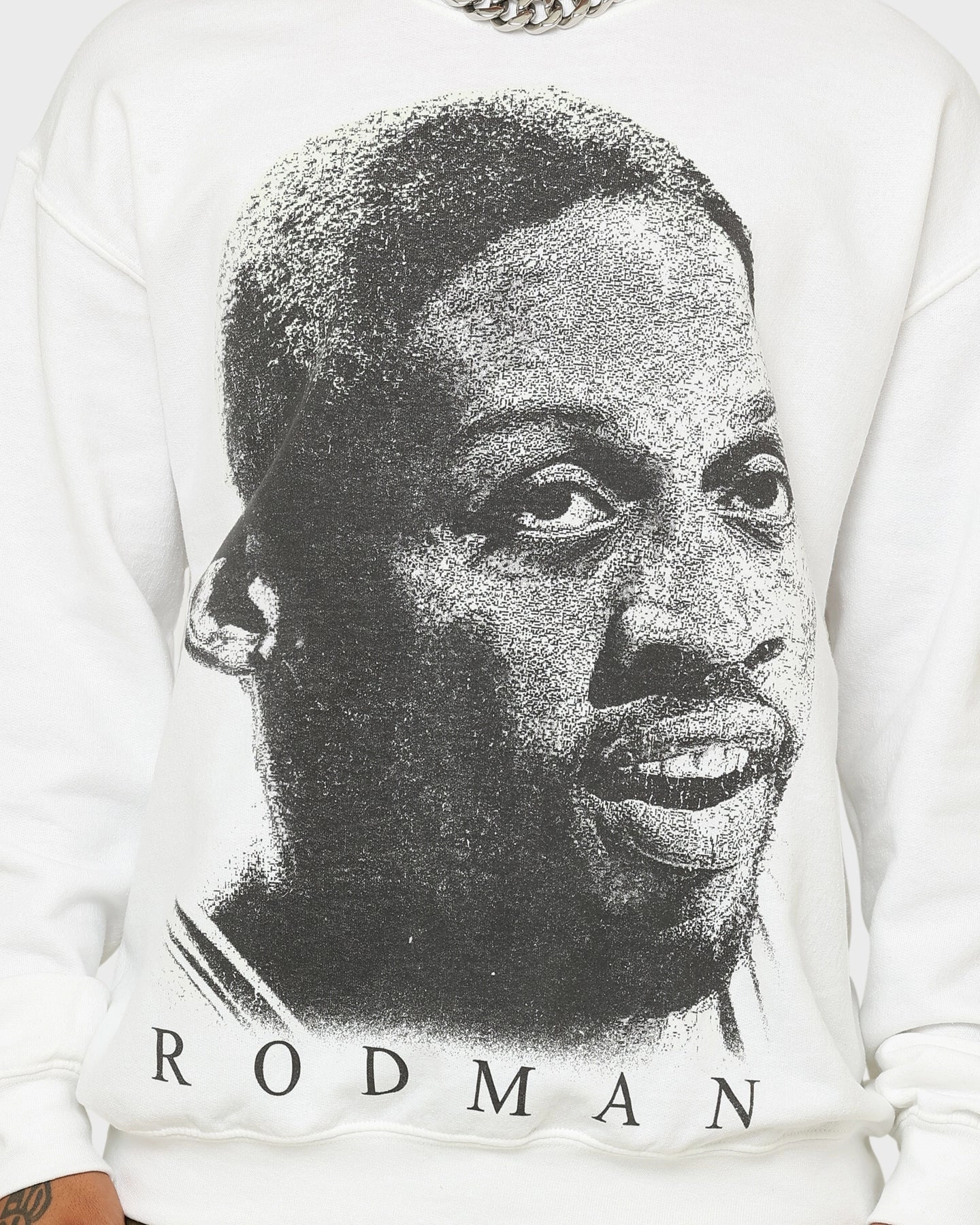 Heat Retention ShrinkResistantFabric Rodman Brand Rodman Face UV Crewneck White