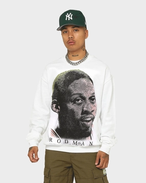 Travel Street Style Insulated Warmth Rodman Brand Rodman Face UV Crewneck White