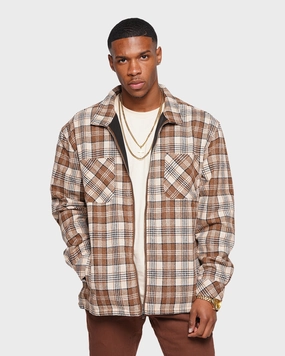 XXIII Soren Plaid Bomber Jacket Brown suitable for religious ceremonies