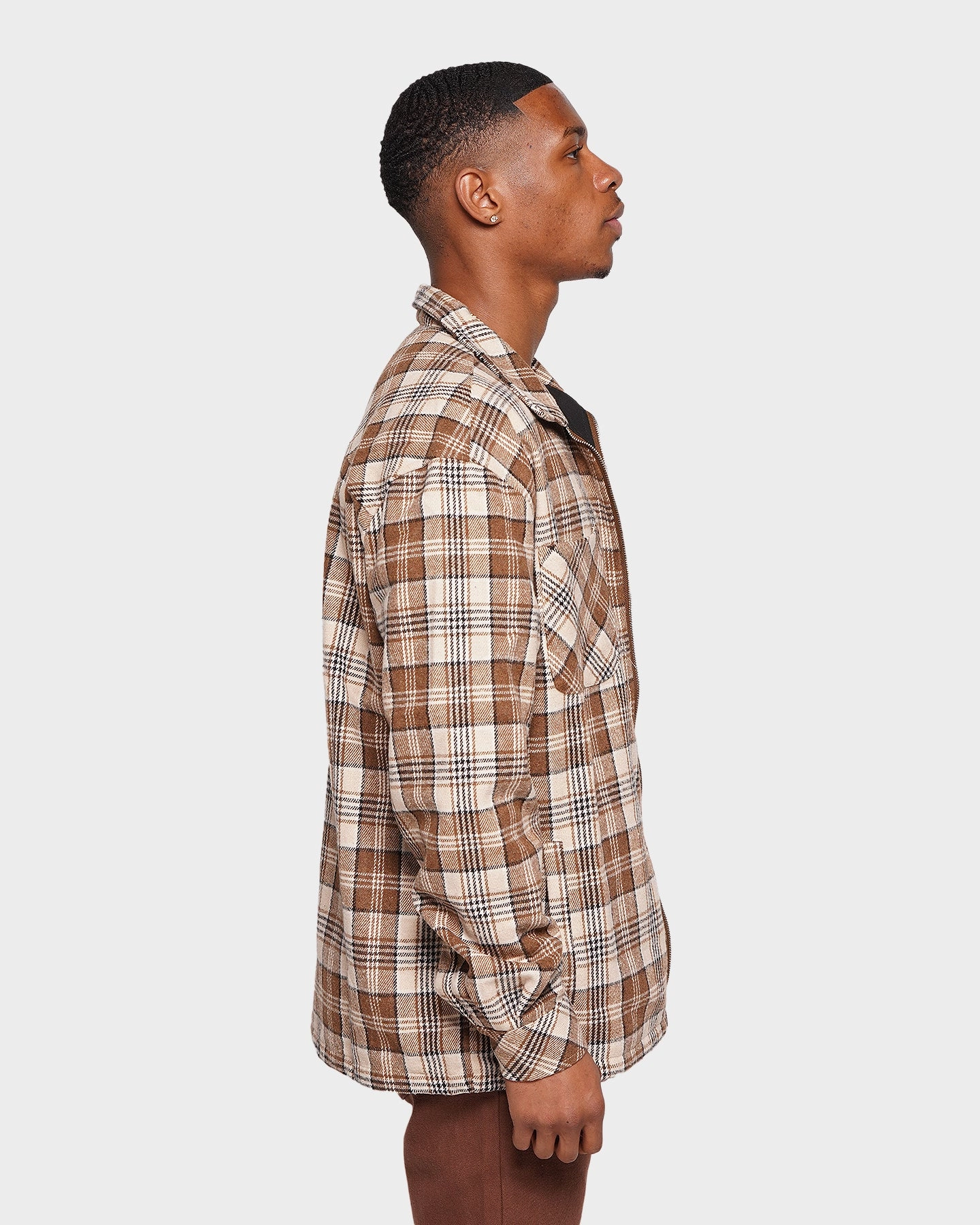 XXIII Soren Plaid Bomber Jacket Brown Time Functional Wear