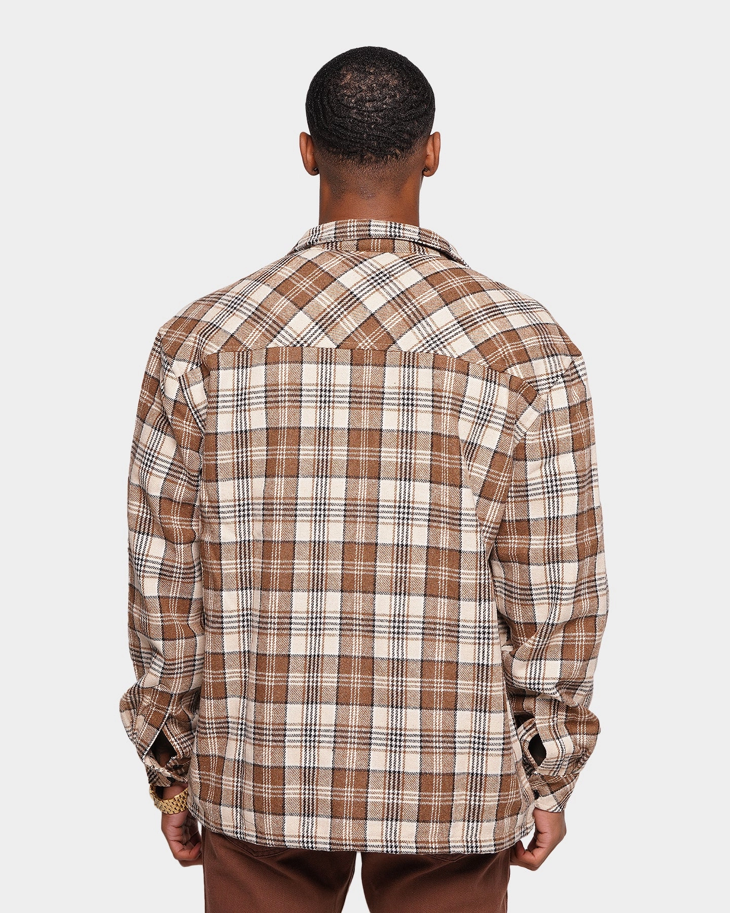 XXIII Soren Plaid Bomber Jacket Brown Waterproof Shell